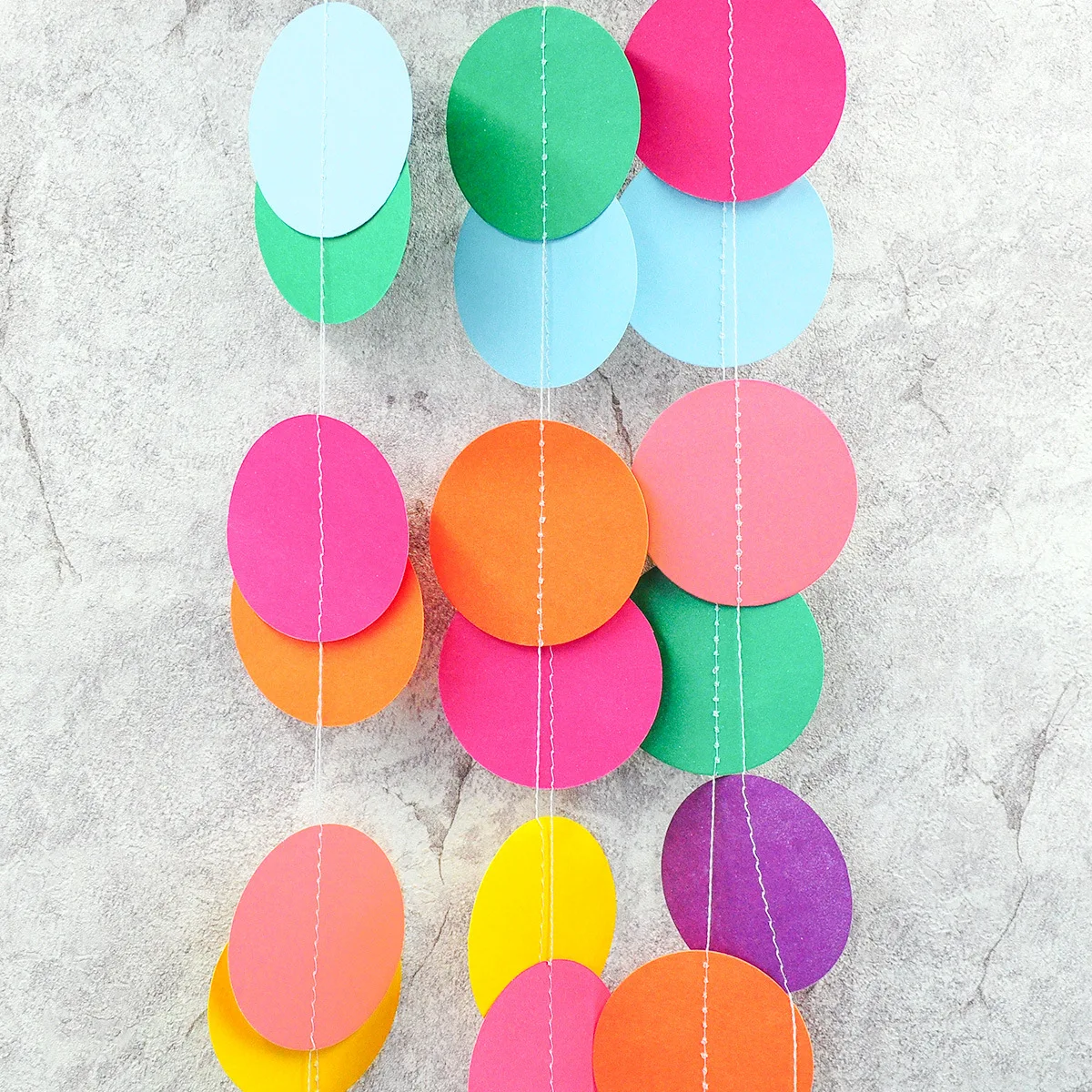 

2m Colorful Round Paper String Banner Happy Birthday Party Kids Decor Baby Shower Wedding Valentine's Day Flower Room Decoration