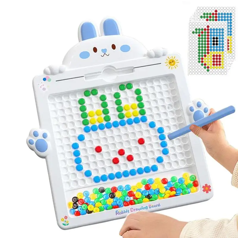 

Доска для рисования с магнитными точками, рисунок в горошек с магнитной ручкой и бусинами, магнитный планшет, стираемая многоразовая доска для рисования