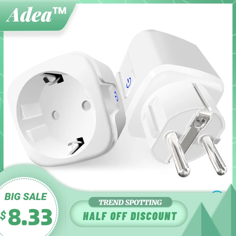 

Smart Wifi Power Plug 16A EU Power Monitor Smart Home Wifi Wireless Socket Outlet Works with Alexa Google Home Tuya App