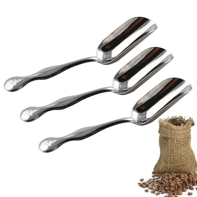 

3 Pcs Stainless Steel Coffee Shovel Coffee Beans Bag Teaspoon Coffee Shovel Tea Shovel Candy Scoops Tea Accessories