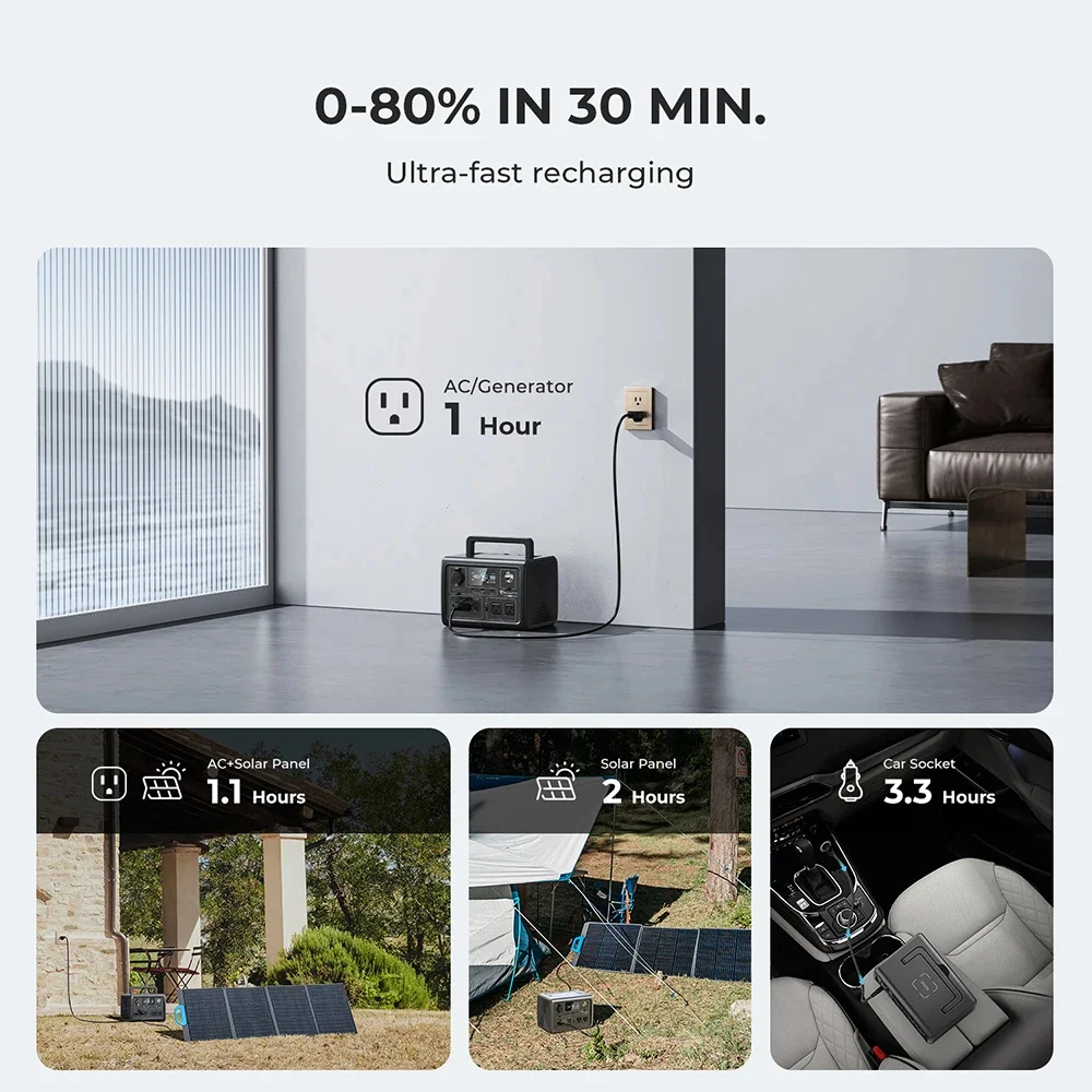 UA STOCK BLUETTI EB3A 268Wh 600 Вт Портативная электростанция Солнечный генератор LiFePO4 Батарея