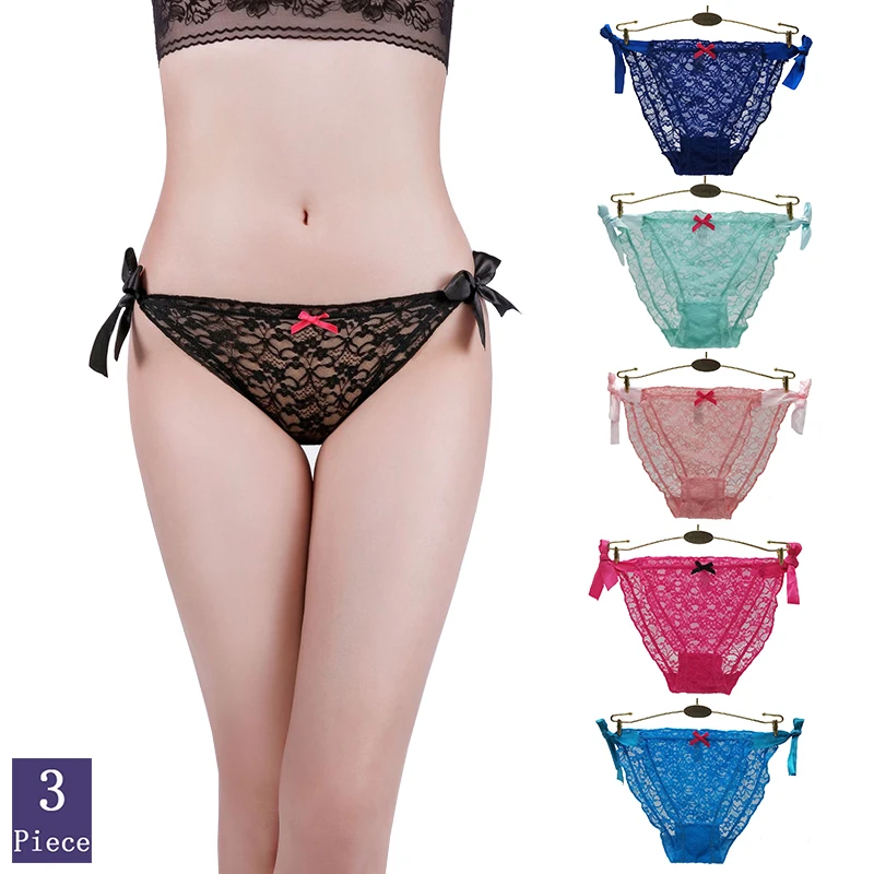 

3pcs/Set Lace Panties Women Sexy Lady Lingerie Hollow Style Soft Comfortable Low Waist Pink Beautiful Fashion Cute Girl Briefs