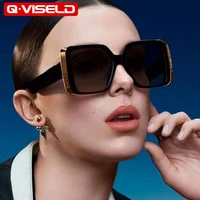 qviseld oversized square sunglasses women 2022 luxury brand designer sun glasses fashion vintage uv protection shades for women