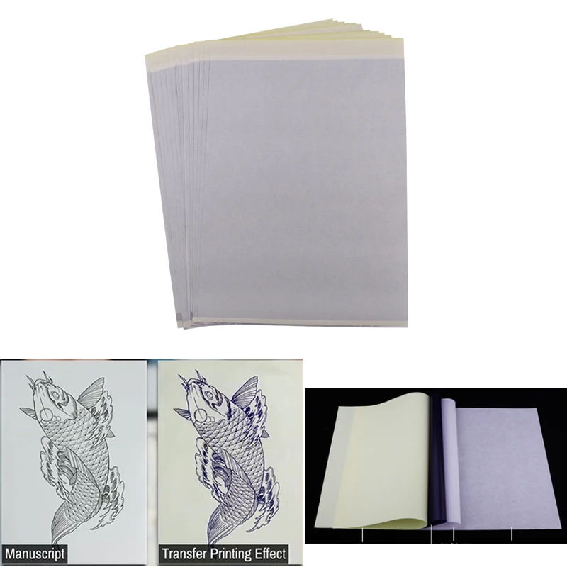 

10PCS/Lot 4 Layers Freehand Stencil Tattoo Transfer Paper Copier Sheets of Thermal Carbon Tattoo Paper for Tattoo A4 Paper