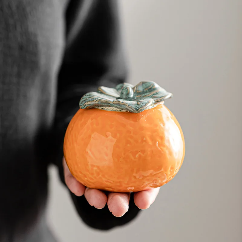 

Small Animal Ashes Memorial Pet Urns, Handcrafted, Orange Shaped, Black, Decorative, I Surviving and Funeral