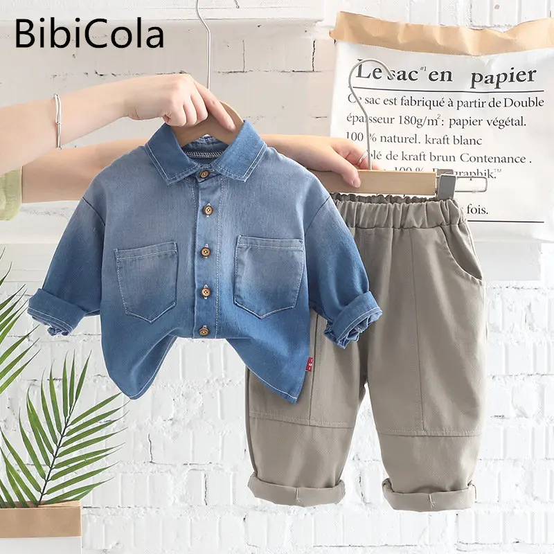 

Toddler Clothes Sets New Denim jacket + pants 2PCs Children's Sports Suit Long Sleeve Tracksuit Baby Boy For Baby 1-5 Year