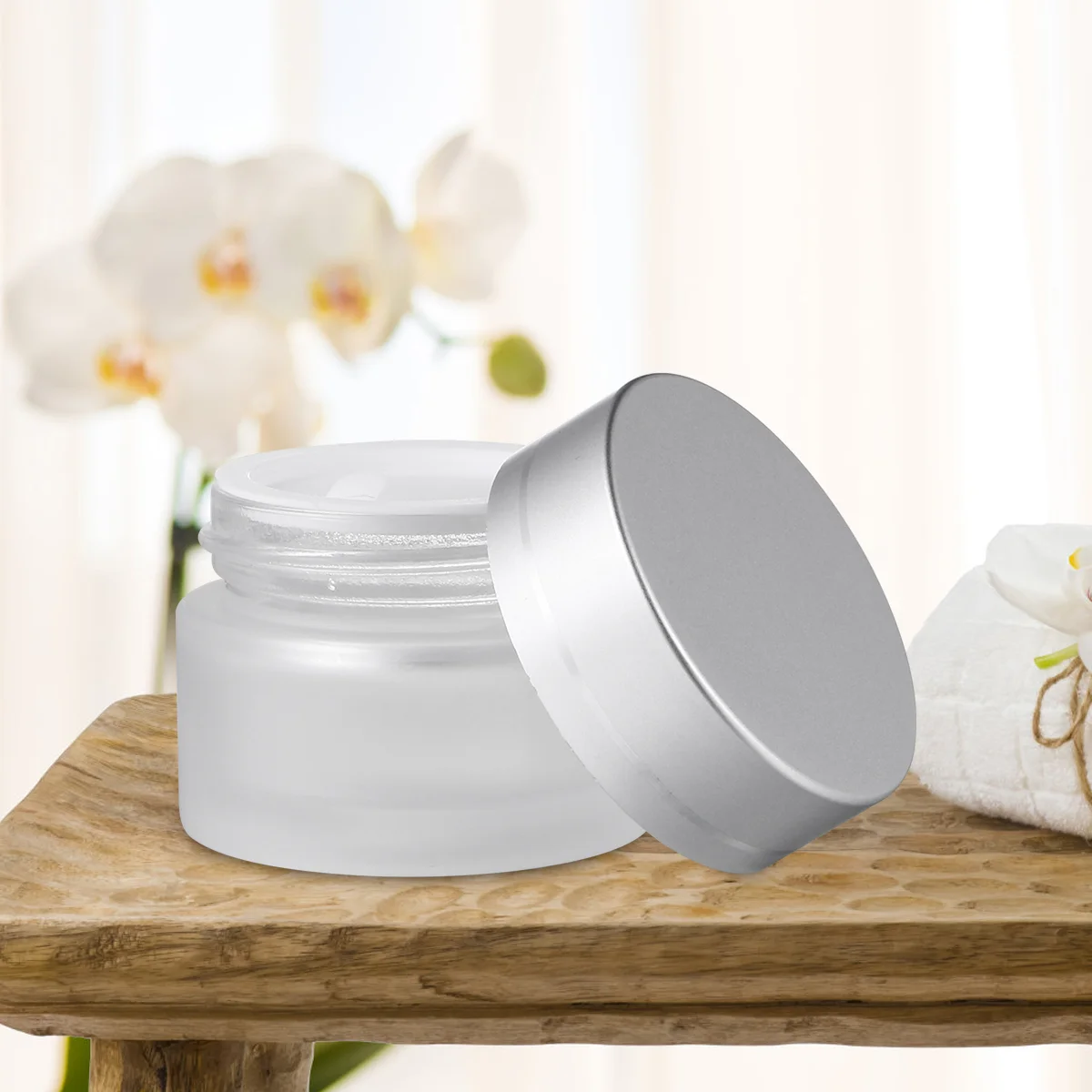 

Cream Jars Jar Refillable Empty Bottle Frosted Face Round Makeup Container Travel Lids Sample Lotion Bottles Storage Clear