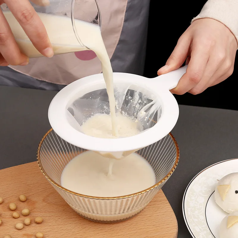 

100/200/400 Mesh Kitchen Nut Milk Filter Ultra-fine Mesh Strainer Nylon Mesh Filter Spoon for Soy Milk Coffee Yogurt Strainers