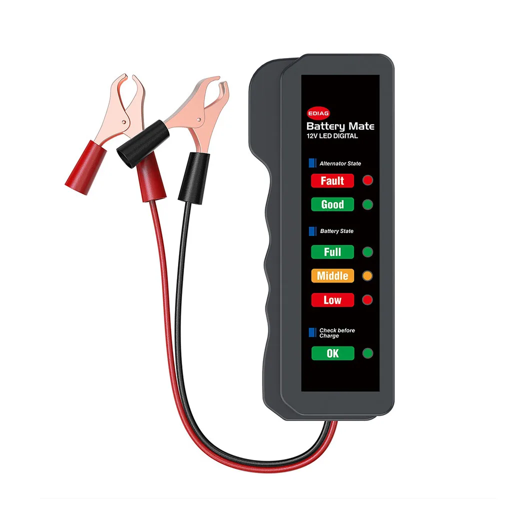 

Car Battery Tester Automotive 12V Battery Capacity Tester Checker Analyzer With Indicator Auto Diagnostic Tools For Motorcycle