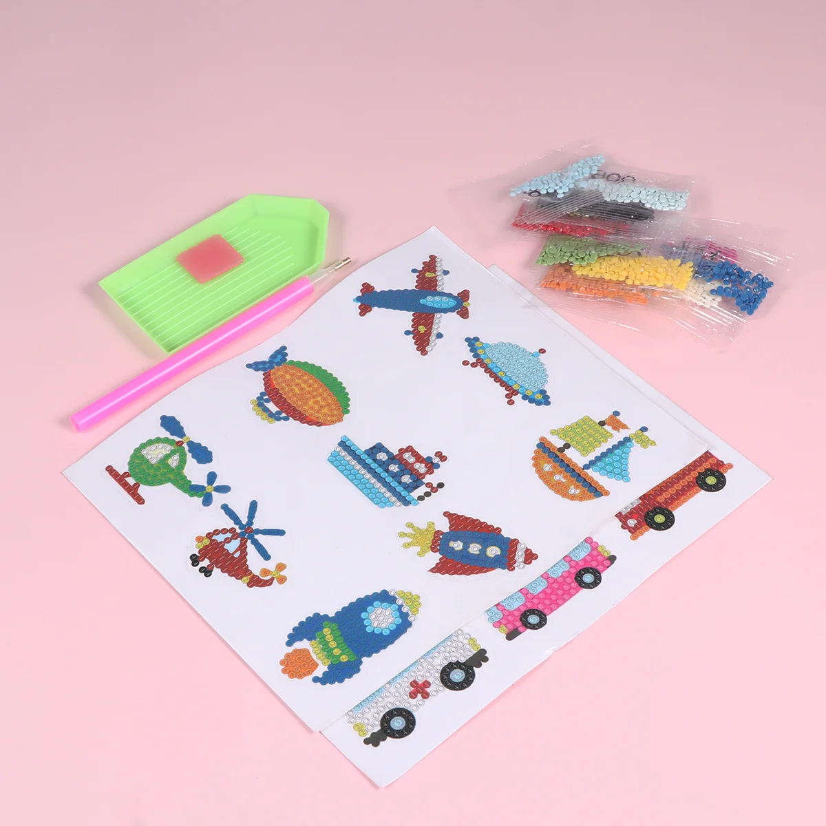 

2 Sheets of DIY Diamond Paintings Manual Cartoon Delicate Exquisite Funny Crafts DIY Diamond Stickers for Children Kuromi