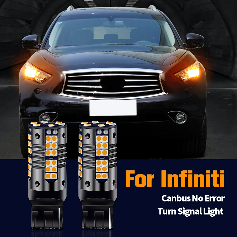 

2pcs LED Turn Signal Light Blub Lamp Canbus WY21W W21W 7440A For Infiniti G20 I30 Q45 FX45 G35 M45 QX56 M35 G37 FX50 G25