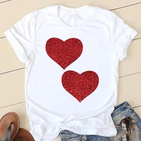 women short sleeve graphic tee t shirts female ladies sweet love valentine trend fashion casual clothing summer tshirt clothes