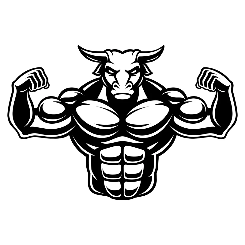 

LYKX Classic Muscle Style Bull X Fitness Bull Man Retro Curved Beam In Large Row Motorcycle Car Sticker PVC Decal