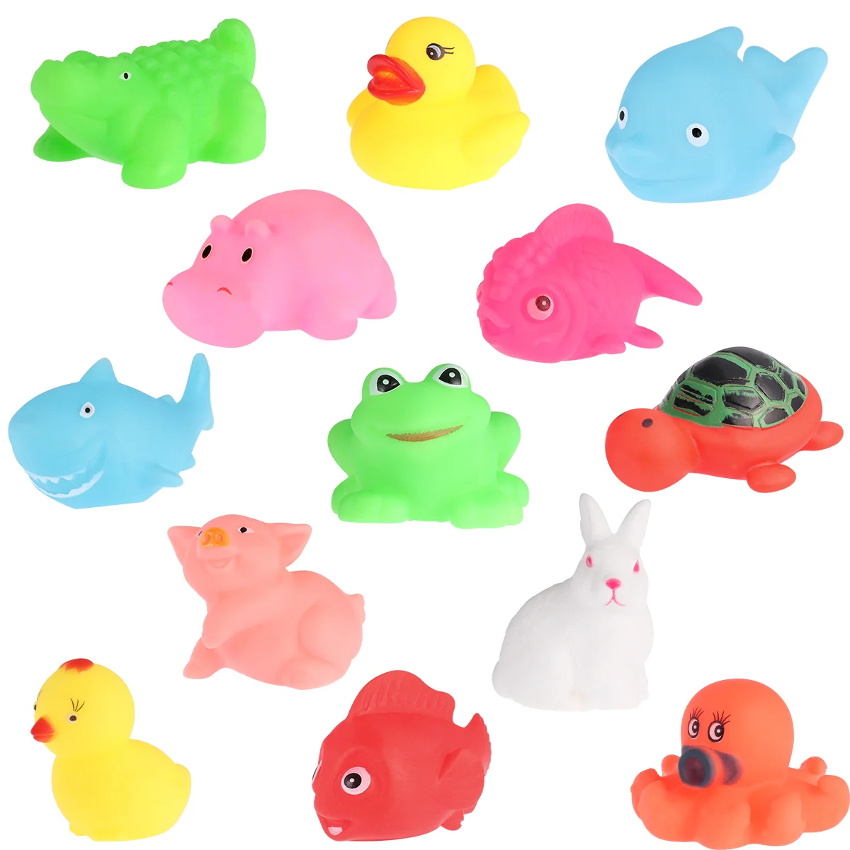 

TOYMYTOY 13pcs Baby Kids Bath Time Fun Sea Animals Bathtub Toys Floating Bath Toys (Random Style)