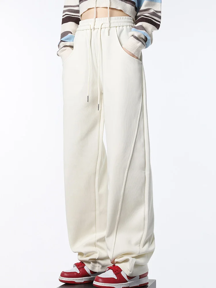 

2022 Sportswear Women Sports Pants Summer Versatile Wide Leg High Waist Straight Sweatpants Streetwear Trousers