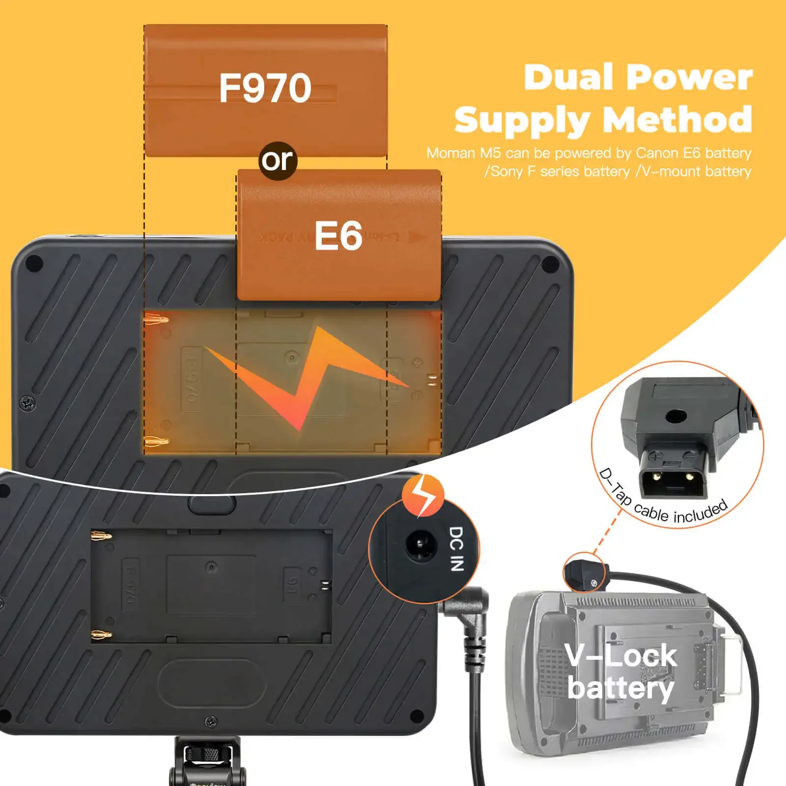 Moman M5 5 дюйма на камеру DSLR Полевой монитор 3D Сенсорный экран IPS FHD 1920x1080 Поддержка