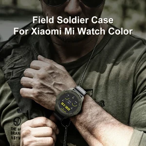 Field Soldier Case for Xiaomi Mi Watch Color Sport Global Version Smart Watch TPU Shell Protector Co