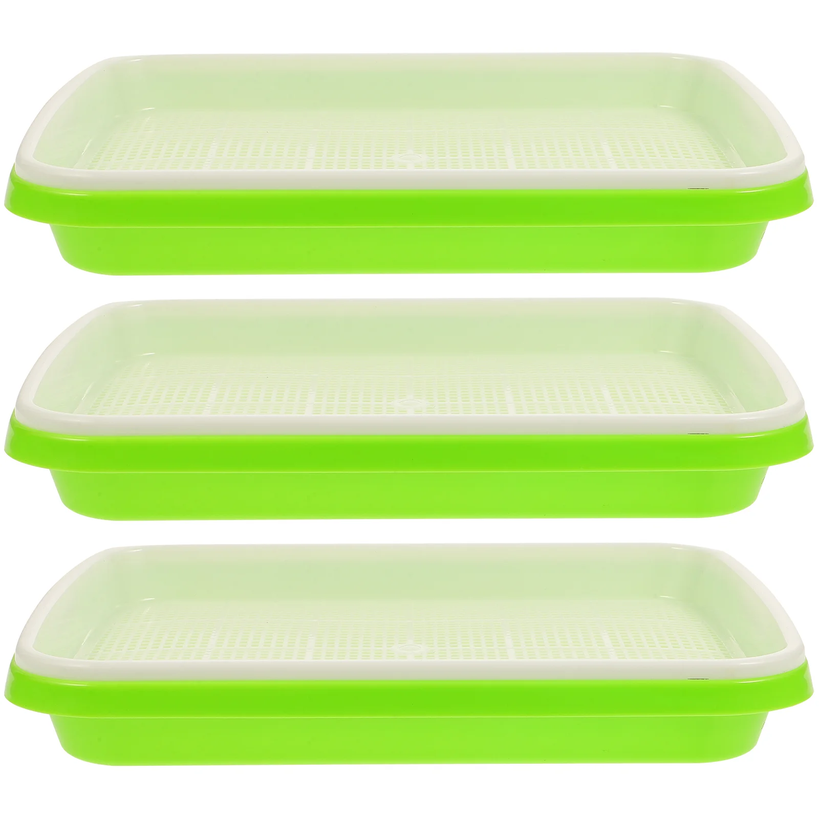 

3 Pcs Germination Tray Veggie Seeds Plate Starter Breeding Growing Plastic Raw Material Useful Soilless Sprout Trays Pot