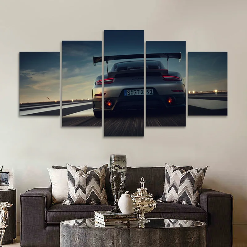 

Fashion Decor Porsche 911 GT2 RS Supercar 5Pcs Poster Wall Art Picture Print Canvas Painting for Living Room Home