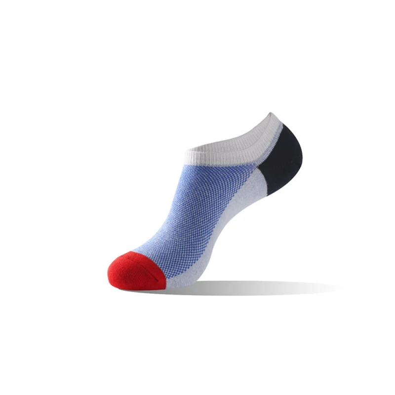 5 Pairs Men's high quality Ankle Socks Set Fashion Summer Mesh Breathable Cotton Socks Man Cozy Plus Size Boat Socks 43-48