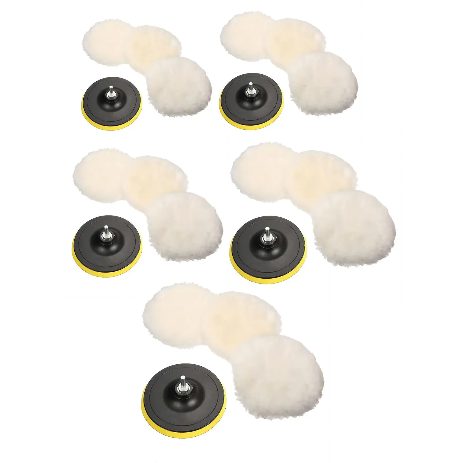 

5Pcs Buffing Pads Accessories with Adapter Car Detailing Supplies for Waxing Motorcycle Washing Machine Furniture Polishing