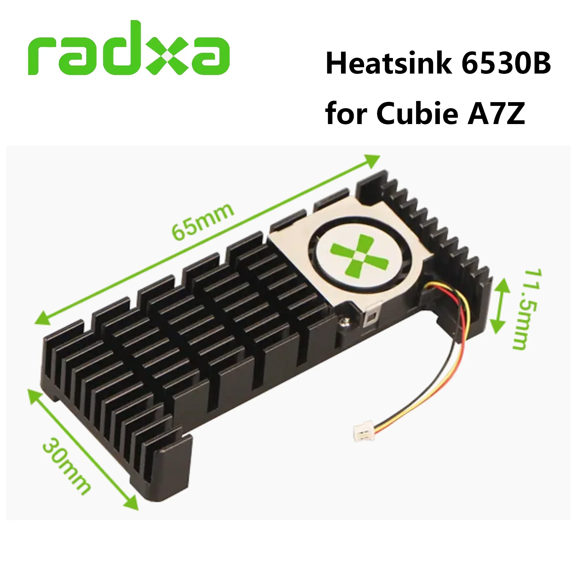 Фото Радиатор Radxa A7Z 6530B для Radxa Cubie A7Z, алюминиевый радиатор с вентилятором, управление скоростью ШИМ, эффективное рассеивание тепла №4