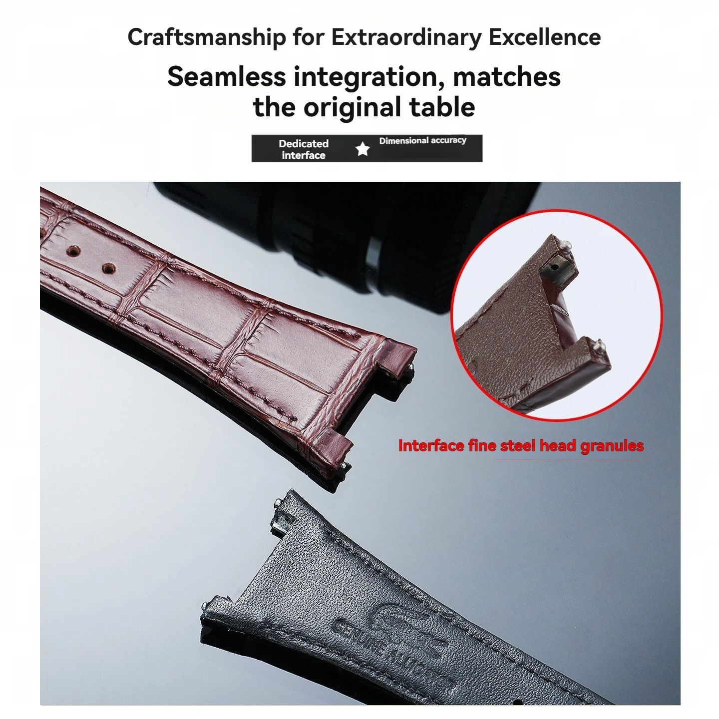 Фото Ремешок для часов из коровьей кожи, подходящий для серии IWC Wanguo Engineer AMG IW500501 IW322503/504, аксессуары из крокодиловой кожи. №3