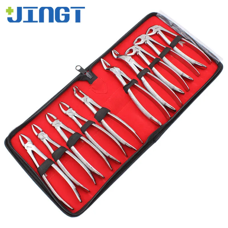 Stainless Steel Adult Tooth Set Instruments Forceps Dental Equipment