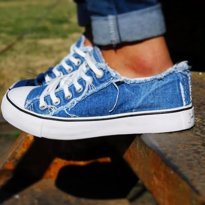 Women Fashion Canvas Sneakers All Seasons Breathable Woman Girl Ladies Walking Shoes Flat Lace-Up Zapatillas Mujer Femme Summer