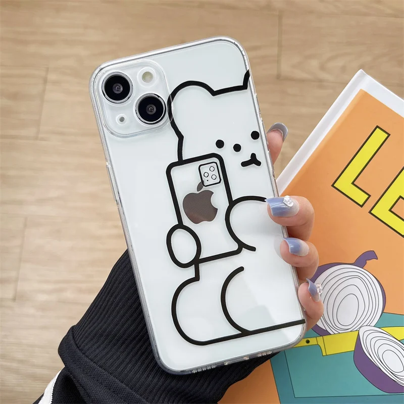 

Cartoon cute panda Phone Case For iPhone 13 12 11 Pro X XS Max Mini 7 8 Plus SE 2022 XR iPhone14 TPU Silicone Soft Cases Cover