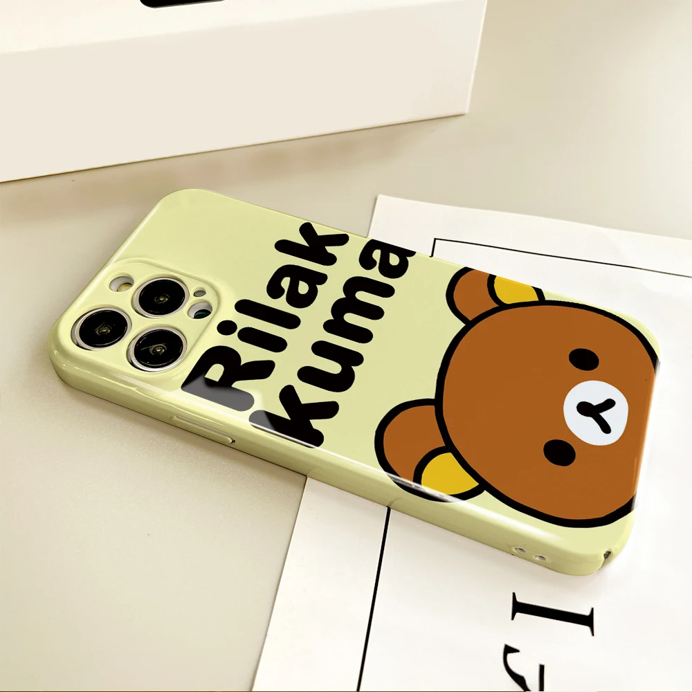 Чехол для телефона Cyte Kawaii R-Rilakkuma Samsung S23 22 21 Fe Ultra Plus A04 33 5G глянцевый твердый чехол с