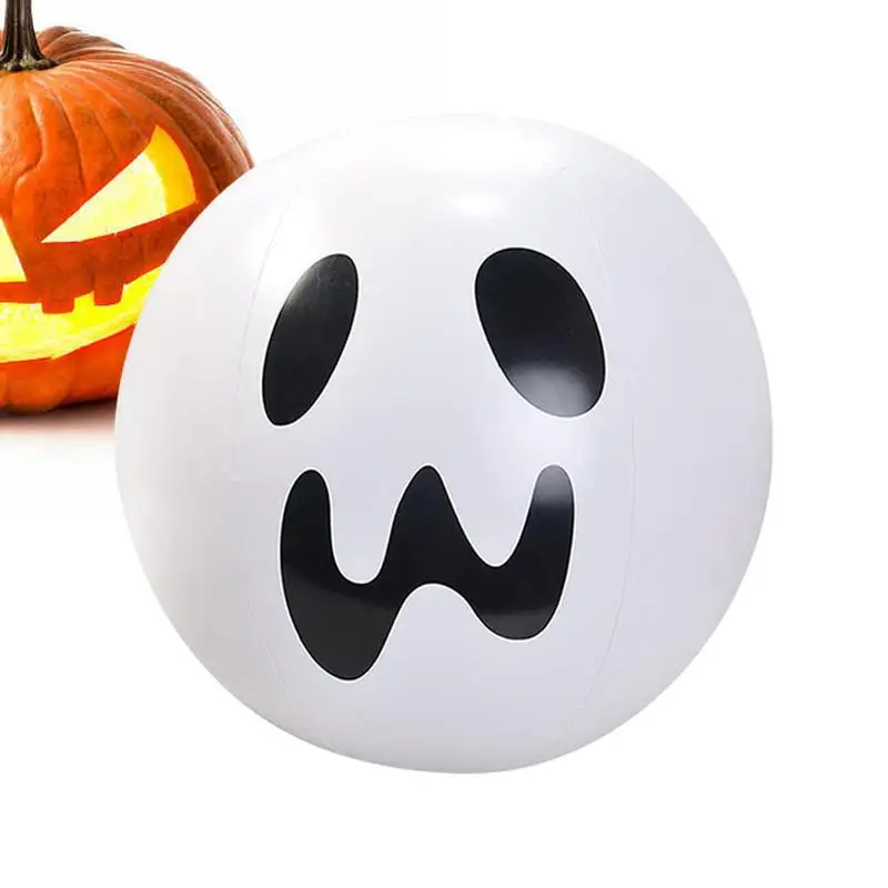 

Надувной Пляжный шар на Хэллоуин, портативные рандомные смайлики, призраки, бассейн, шары для помещений и улицы, работающие от батареек, жуткие водяные шары