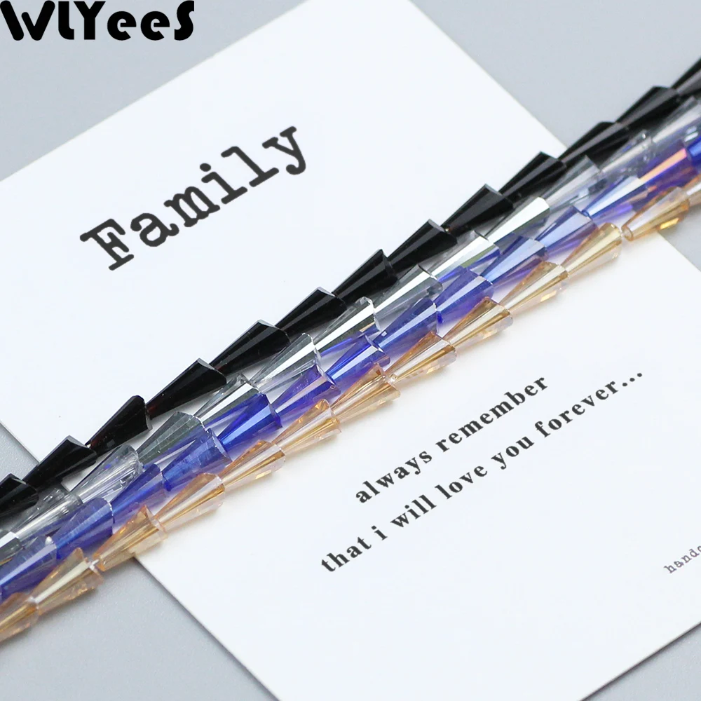 WLYeeS 4*8 мм хрустальные бусины в форме башни для изготовления браслетов женские