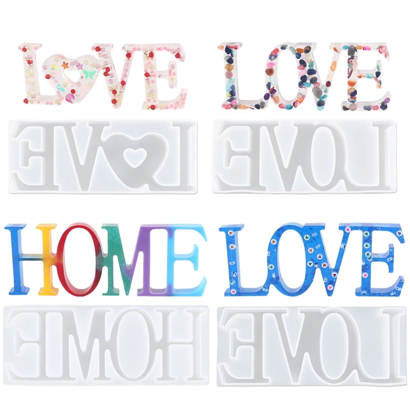 

Fashion Home Love Alphabet Silicone Ornament Mould Suitable for Epoxy Resin Diy Crafts Jewelry Making Home Decorations