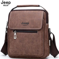 jeep buluo brand hot sale men messenger shoulder bags leather totes classic black crossbody bag new business mans handbag male
