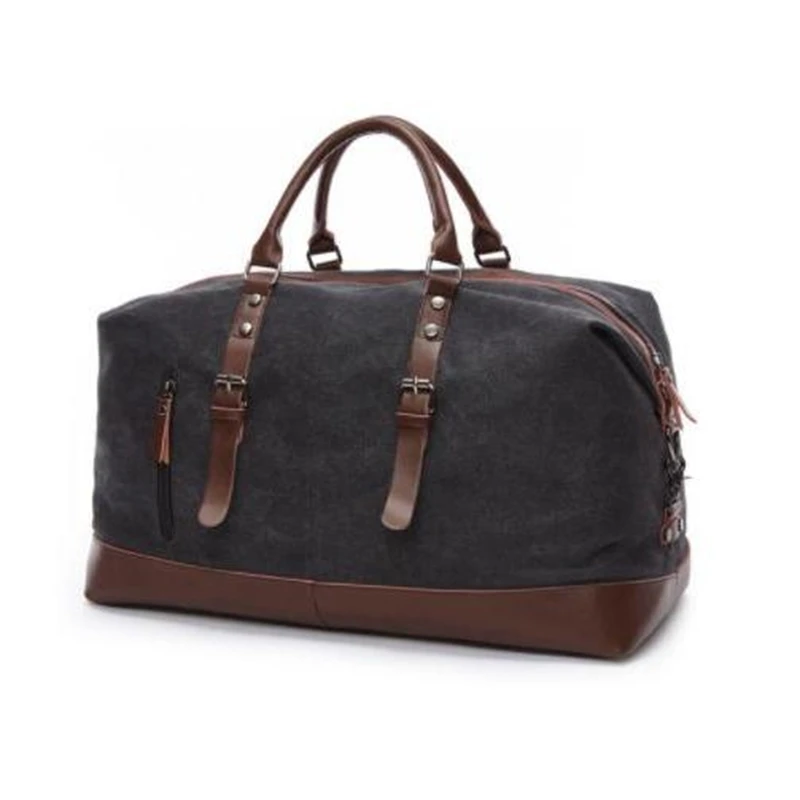 

ZUOLUNDUO Carry on Luggage Bags Men Canvas leather bag Travel handbag Travel Tote Large capacity Duffel Bags men luggage handbag
