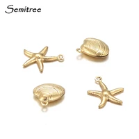 semitree 20pcs stainless steel starfish charms shell pendant necklace findings bracelet accessories for diy jewelry making