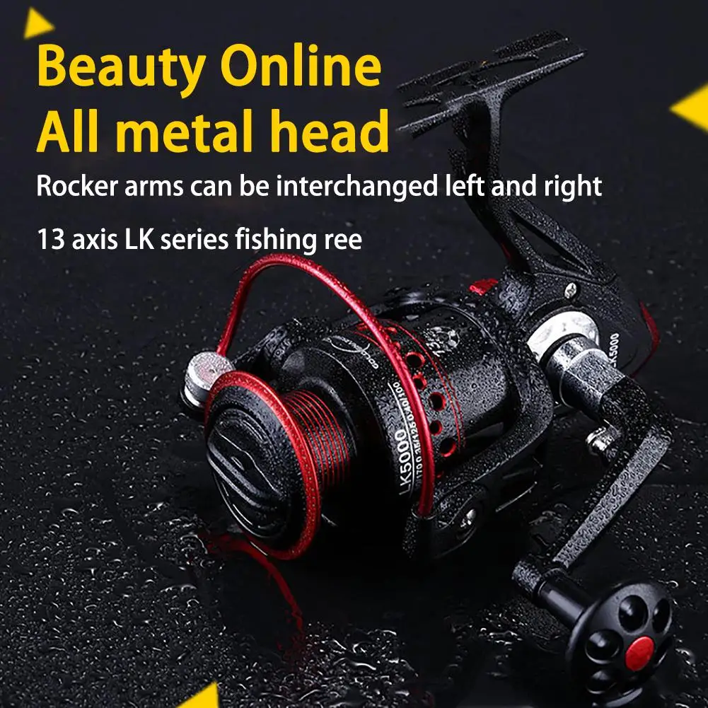 

Spinning Fishing Reel 13+1 Bearing 5.2:1 Gear Ratio Lk2000-7000 Ultralight Fishing Reel For Saltwater Freshwater