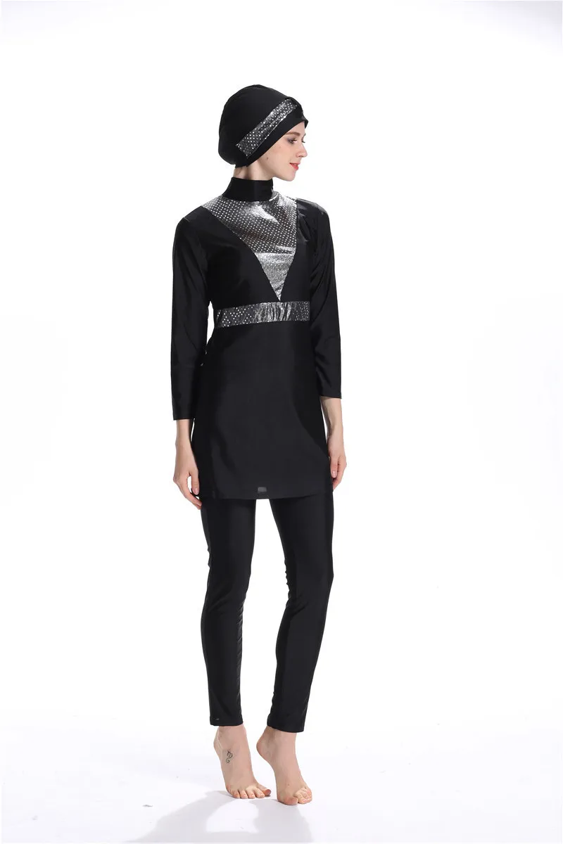 Консервативный консервативный купальник из нейлоновой ткани контрастного цвета