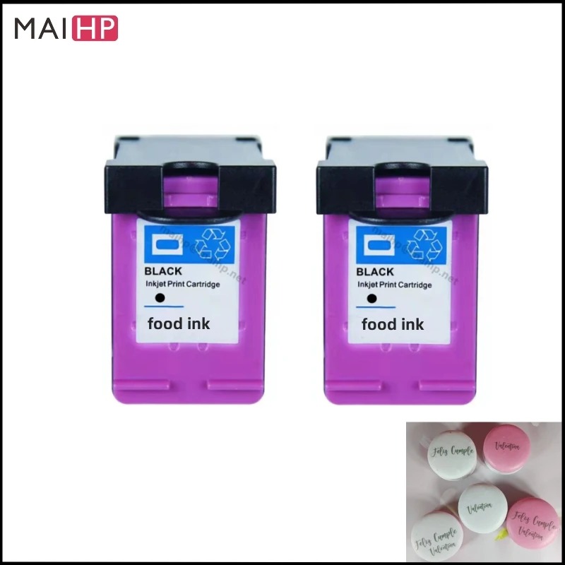 2 PCS Replace Black/Color Food Edible Full Ink Cartridge For Macaron Bread Cookies Biscuit Replacement Kongten Mbrush Printer