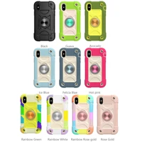 hx 360 degree rotation rainbow silicone cover case for iphone 13 12 11 pro max xr xs mas 678 plus 678 se2 with metal plate