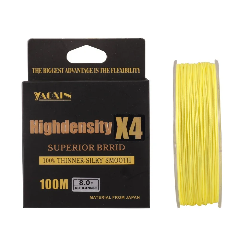 

100M 4 Strands Braided Fishing Line PE Multilament Braid Lines Wire Smoother Floating Line Yellow set of slingshot for fishing