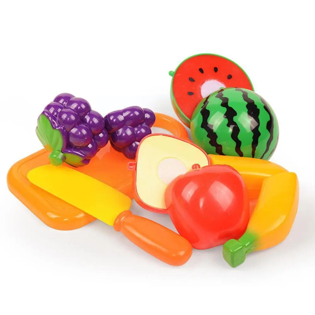 

Имитация кухонной игрушки, пластиковая Классическая игра Монтессори, обучающая игрушка для детей, подарок для детей, фруктовый режущий вег...