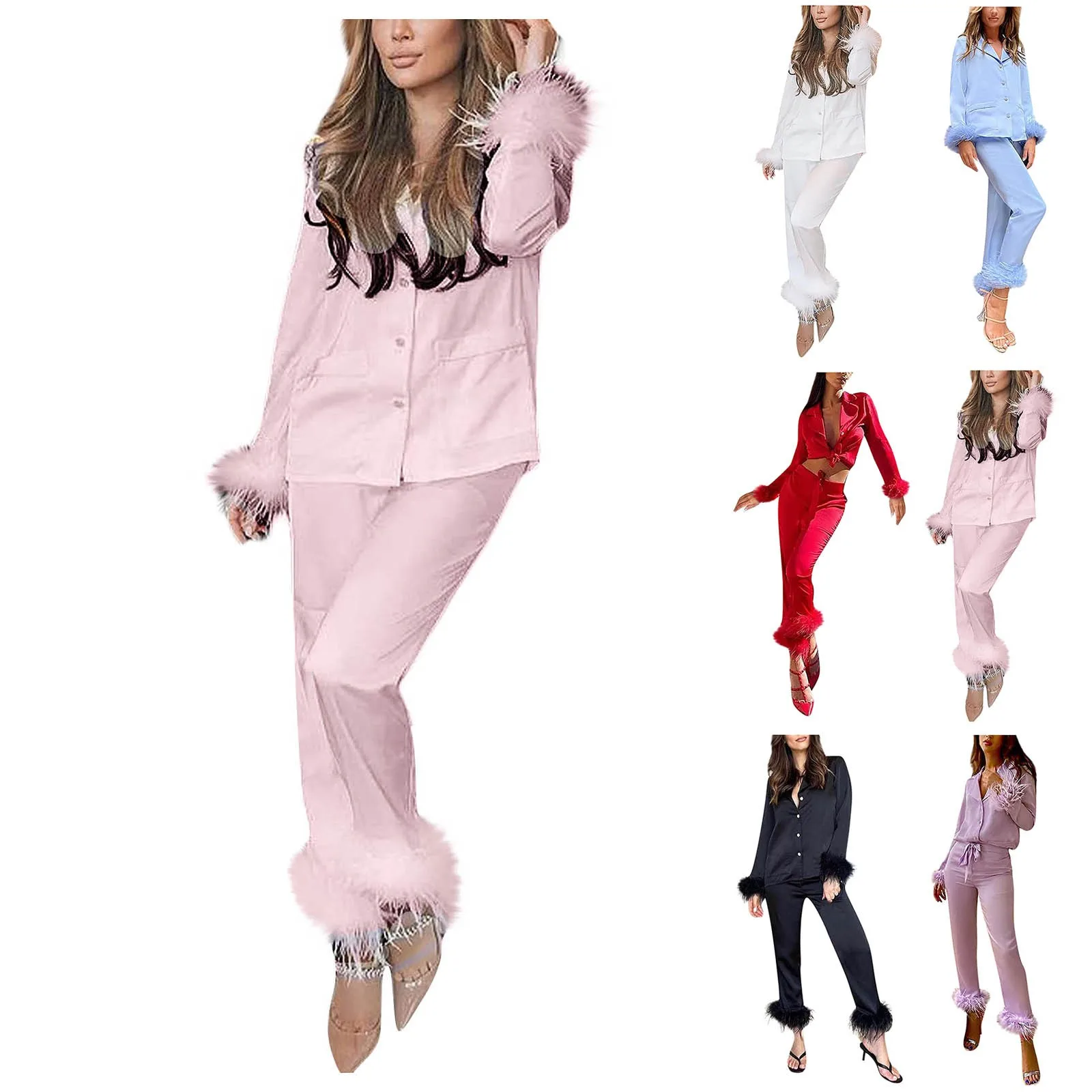 Атласная шелковая пижама Женский комплект велюровые халаты домашняя одежда