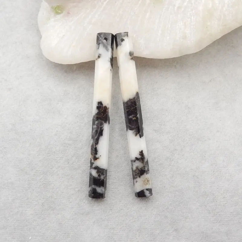 

New Design Natural Stone Zebra Jasper Earrings For Women Handmade Jewelry Accessories 56x6x4mm 7g