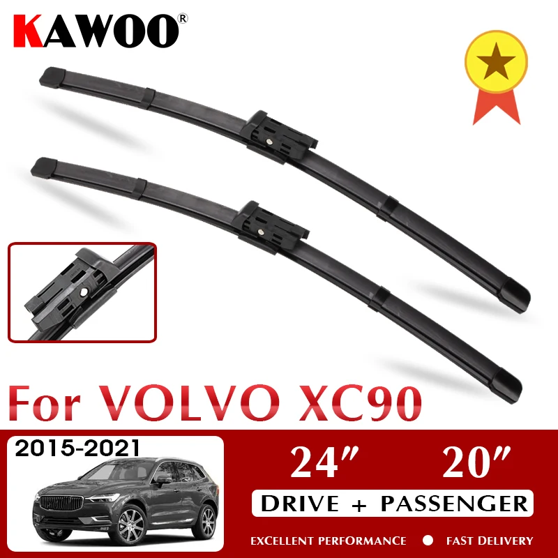

KAWOO Wiper Blade LHD/RHD Front Wiper Blades Set for Volvo XC90 2015 - 2021 Windshield Windscreen Front Window Wipers 24" + 20"