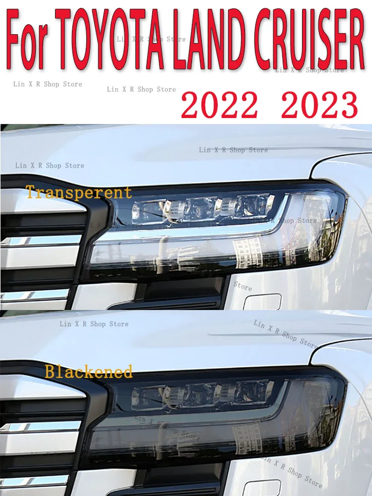 Фото Для TOYOTA LAND CRUISER (2022 2023) модификация пленки для фар, автомобильная наклейка против царапин, специальный прозрачный защитный фильтр из ТПУ №4