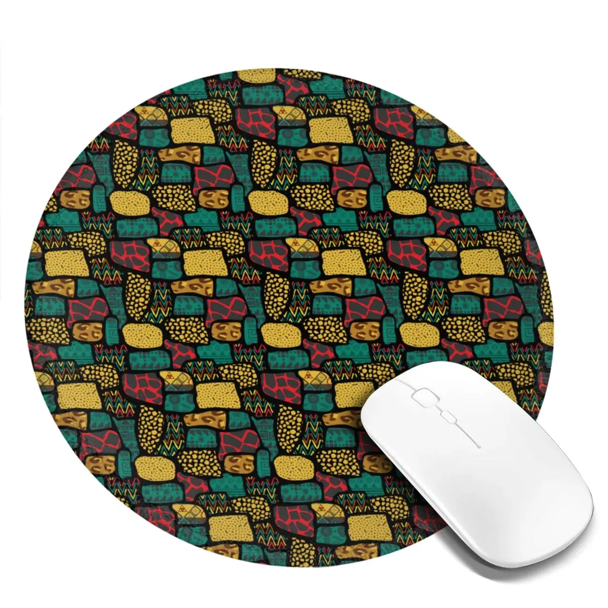 

Африканский разноцветный настольный резиновый коврик для мыши в стиле пэчворк, цветной Противоскользящий коврик для мыши с лучшим изображением
