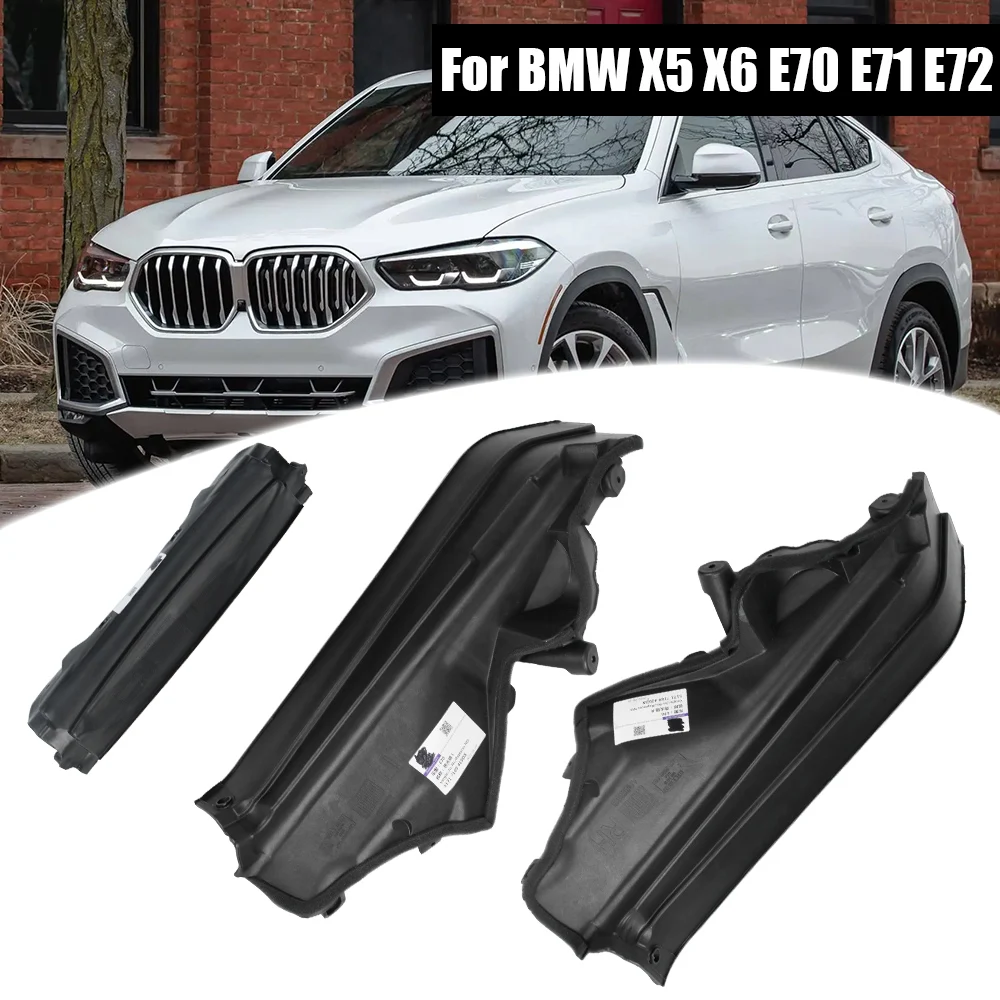 

3Pcs Car Engine Upper Compartment Partition Panel Set Left Right For BMW X5 X6 E70 E71 E72 51717169419 51717169420 51717169421