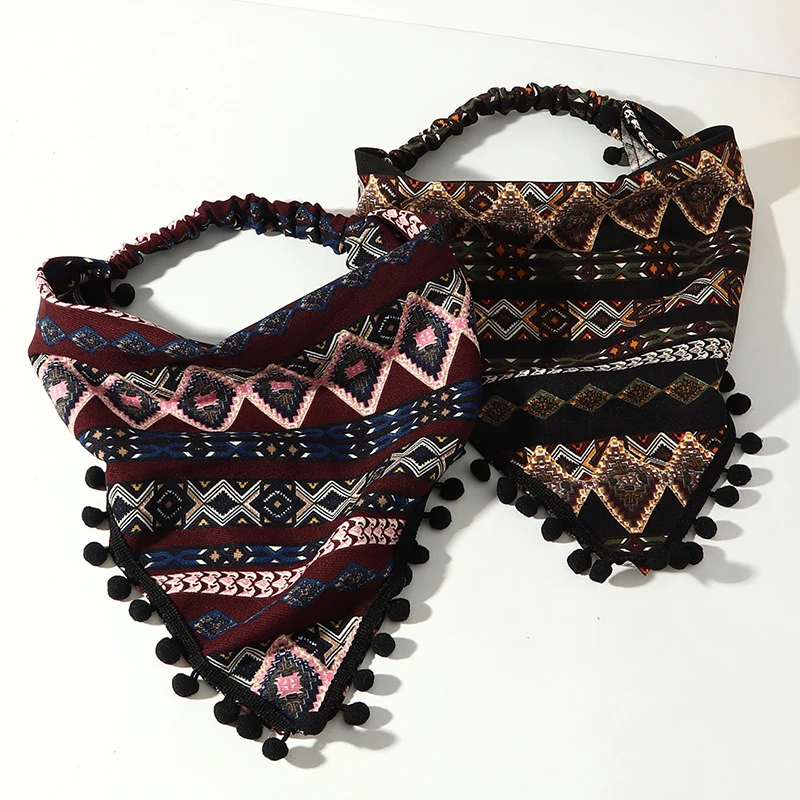 

Headdress Triangle Scarf Headband Summer Ethnic Style Headband Headwrap for Daily Decoration Wear Material Cloth